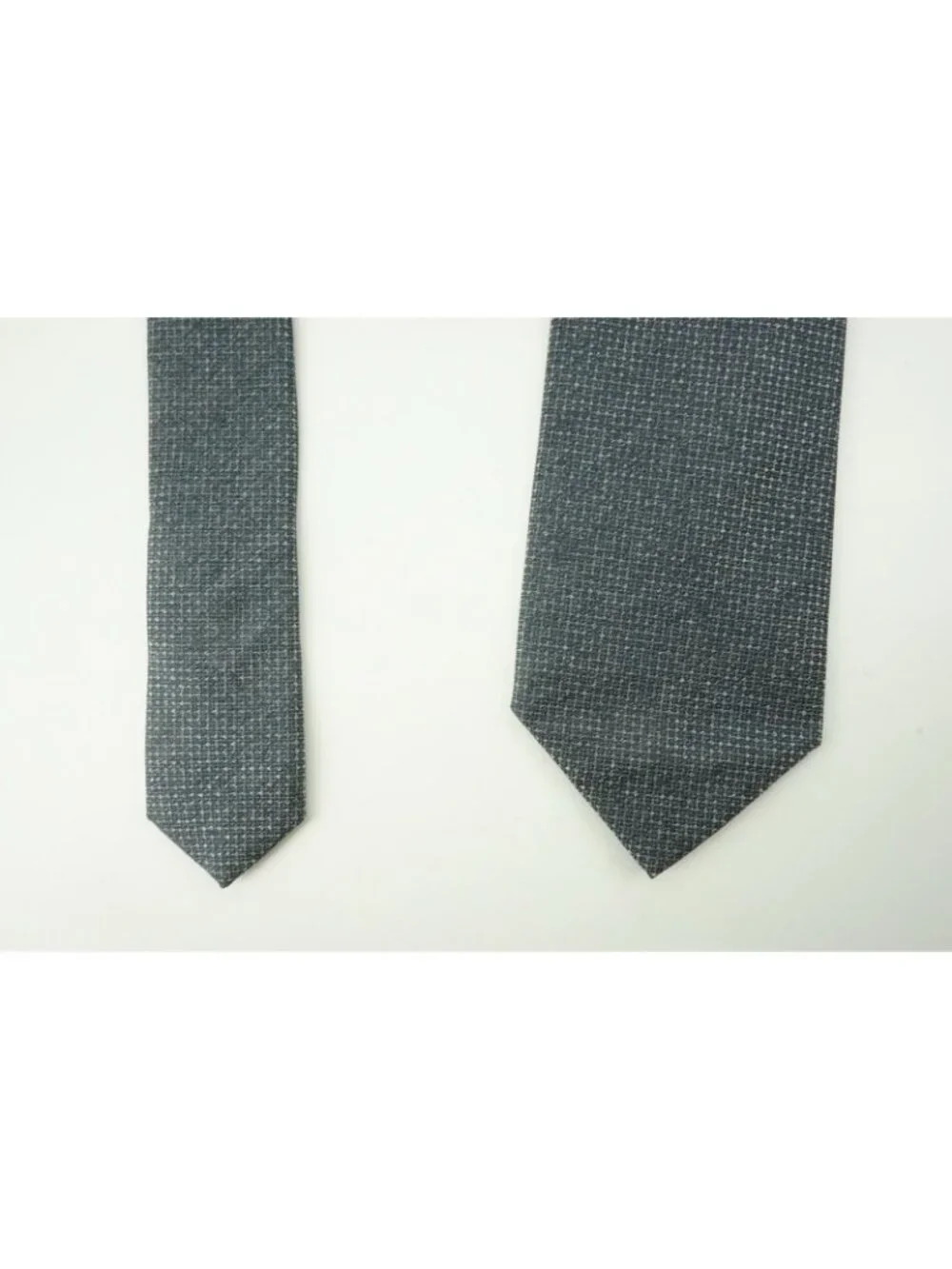 Canali Solid Denim Silver Woven 100% Silk Tie Brand New With Tags
